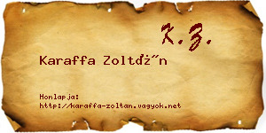 Karaffa Zoltán névjegykártya